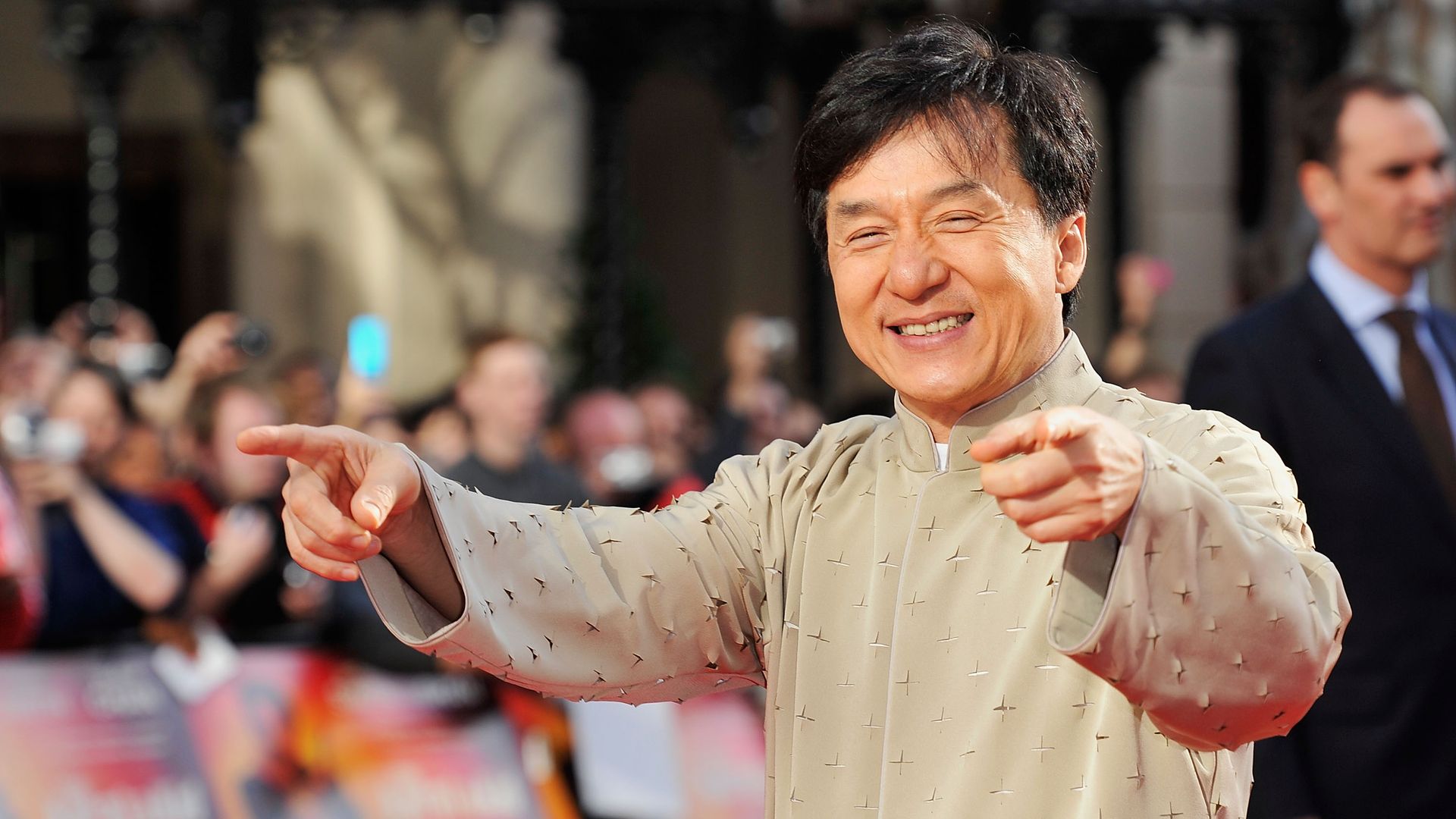 Jackie Chan attends the UK Film Premiere of The Karate Kid at Odeon Leicester Square on July 15, 2010