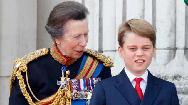 Princess Anne speaks to Prince George