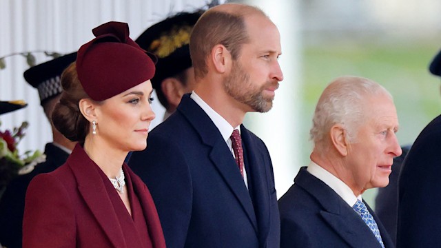 Kate, William and Charles during Qatar state visit