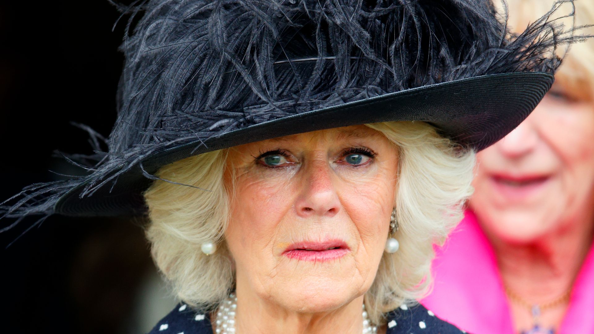 Camilla, Duchess of Cornwall leaves Holy Trinity Church, Stourpaine after attending the funeral of her brother Mark Shand on May 1, 2014 near Blandford Forum in Dorset, England.