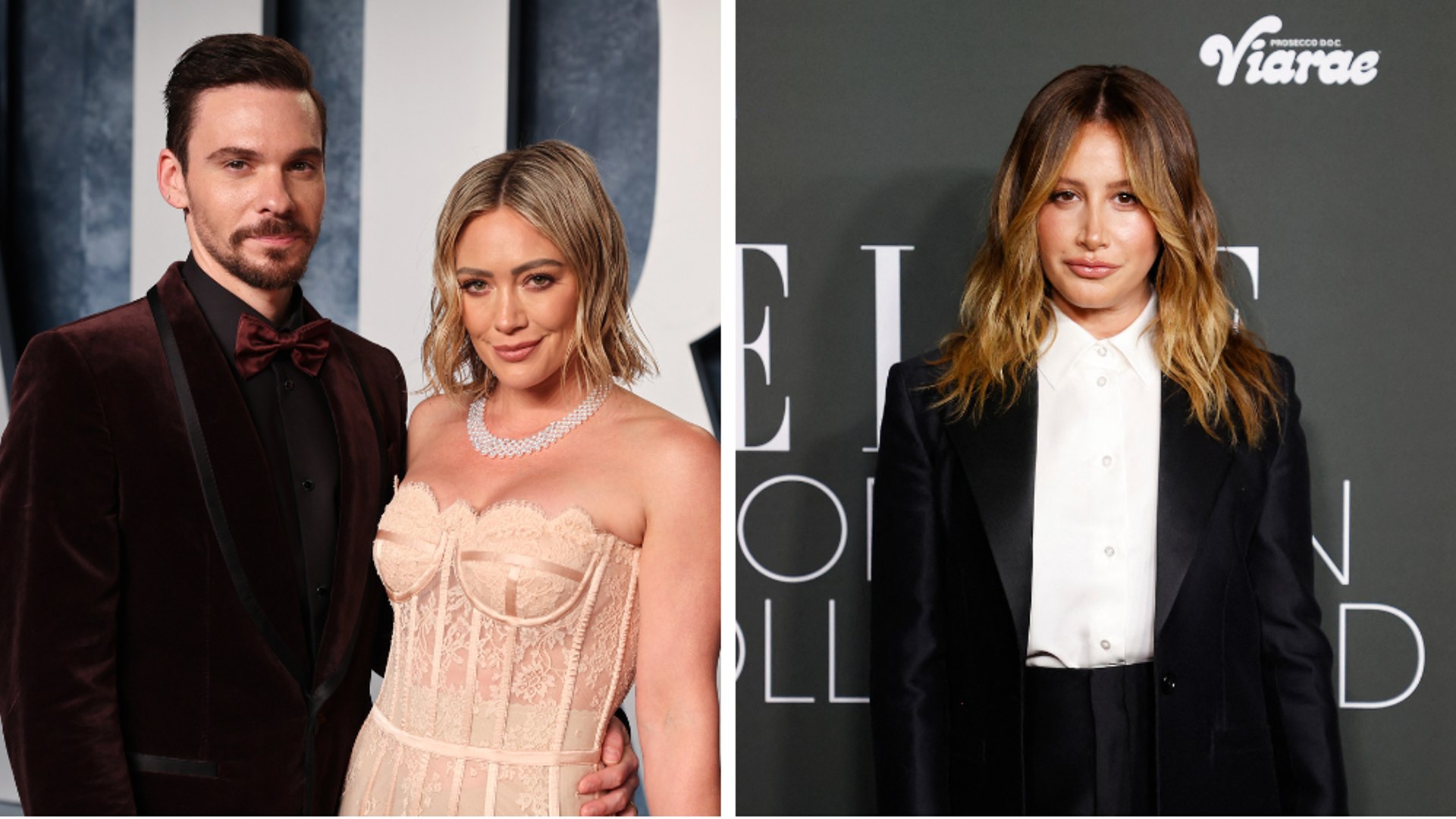 Hilary Duff matthew koma Ashley Tisdale split image