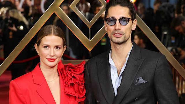 Millie Mackintosh and Hugo Taylor attend the UK Premiere of "Babylon" at the BFI IMAX Waterloo on January 12, 2023 in London, England