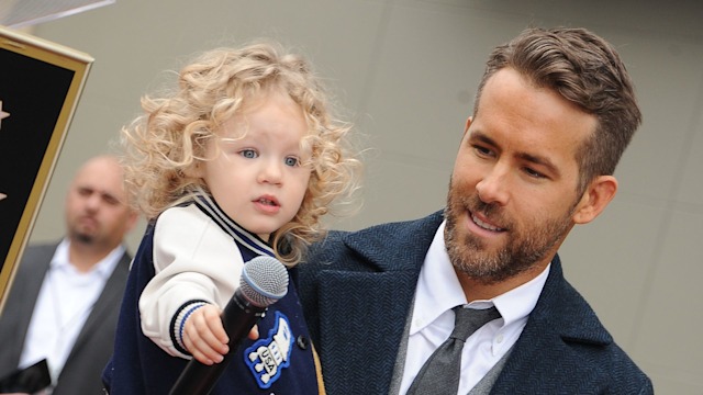 Actor Ryan Reynolds and daughter James Reynolds pose for a photo as Reynolds is honored with star on the Hollywood Walk of Fame on December 15, 2016 in Hollywood, California