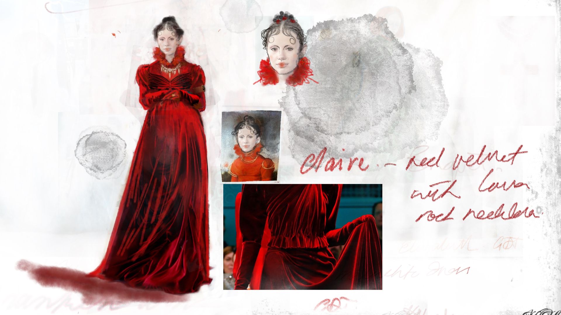 Kate Hawley's red dress design