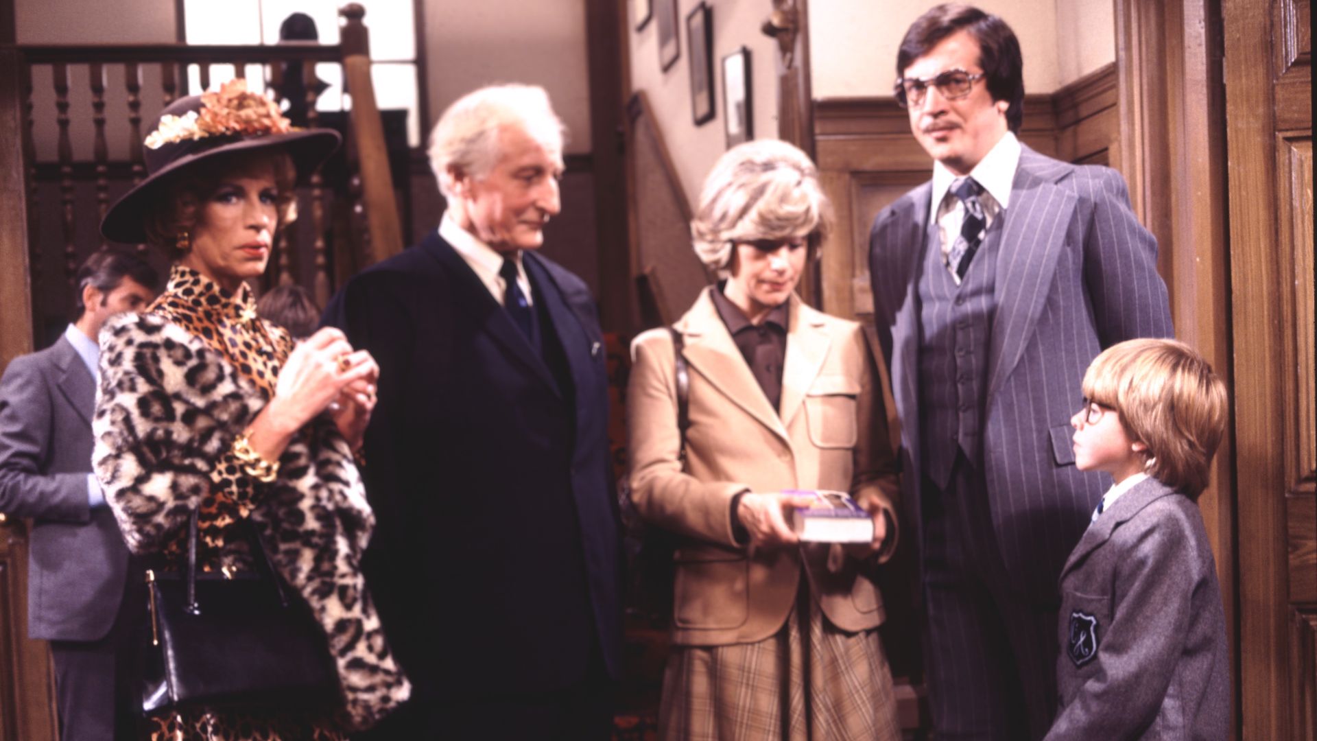 Yootha Joyce, Sheila Fearn, Norman Eshley and Nicholas Bond-Owen in George and Mildred