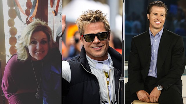 Split image of Julie Neal, Brad Pitt and Doug Pitt