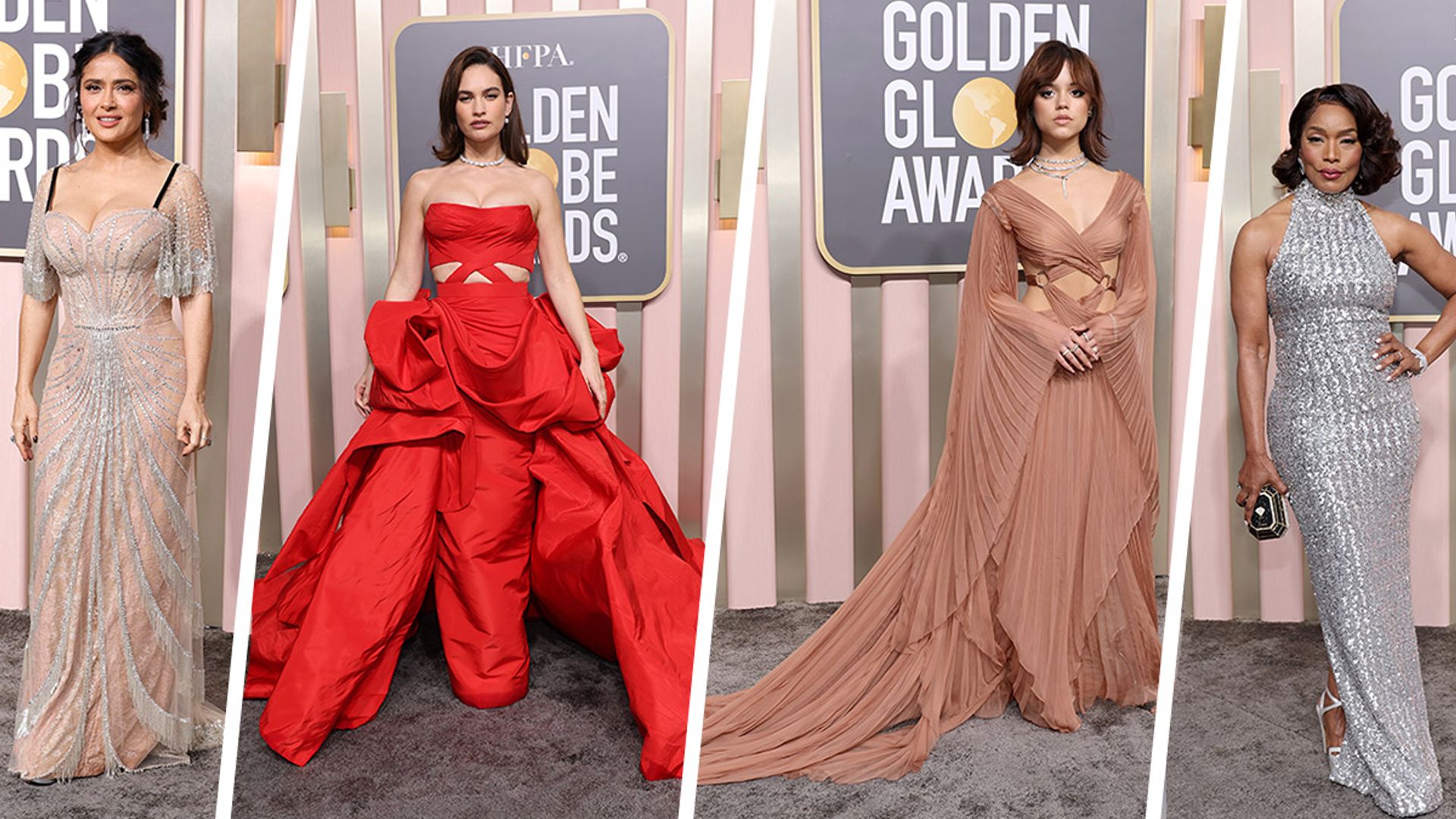 Golden globes 2023 red carpet: best dressed from Lily James to Salma Hayek