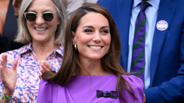 Kate Middleton wearing purple dress