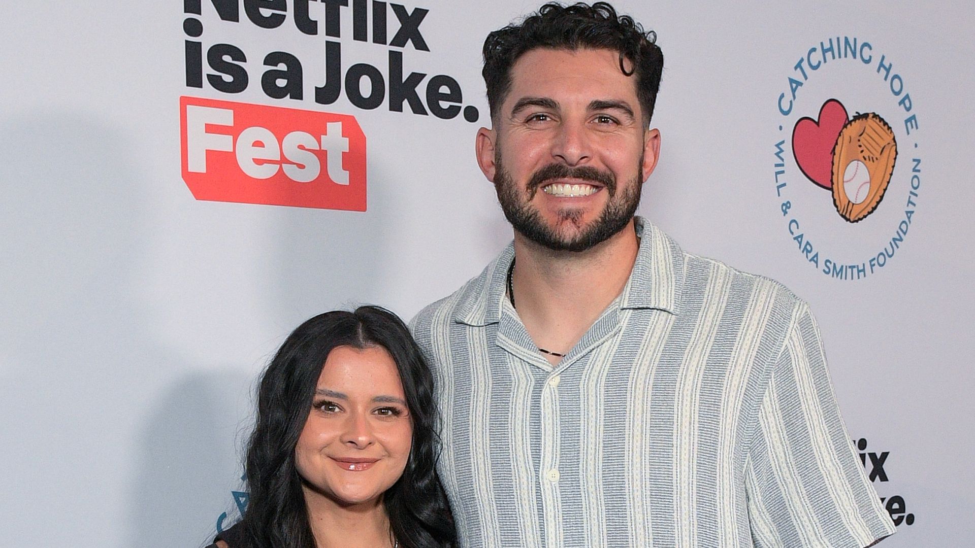Kayla Vesia and Alex Vesia attend Netflix Is A Joke Festival Presents: Dodgers Comedy Night