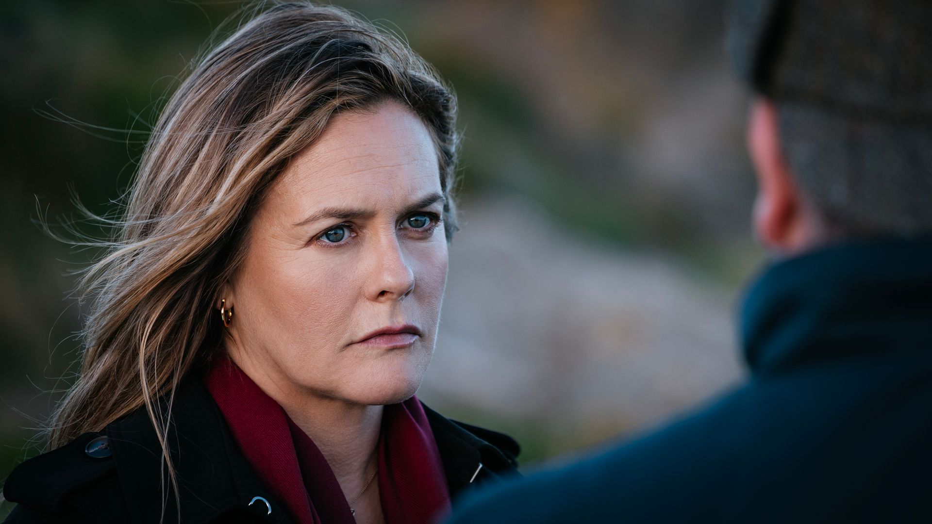 close-up of blonde woman