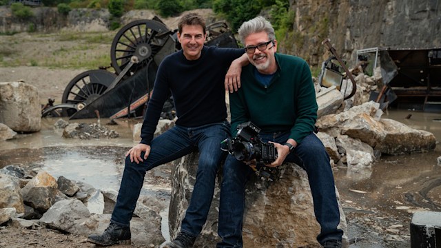 Tom Cruise and Chris McQuarrie on set of Mission: Impossible Dead Reckoning - Part One