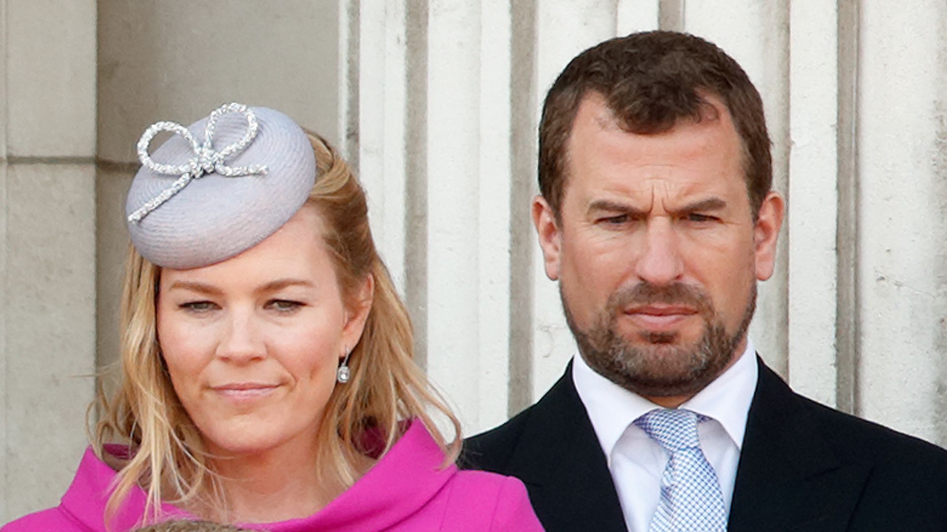 Peter Phillips with Autumn Phillips, Savannah Phillips and Isla Phillips on Buckingham Palace balcony