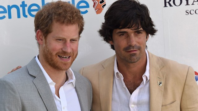 Britain's Prince Harry (L) poses with Argentinian polo player Nacho Figueras (R) at the Singapore Polo Club as he takes part in the Sentebale Royal Salute Polo Cup in Singapore on June 5, 2017.