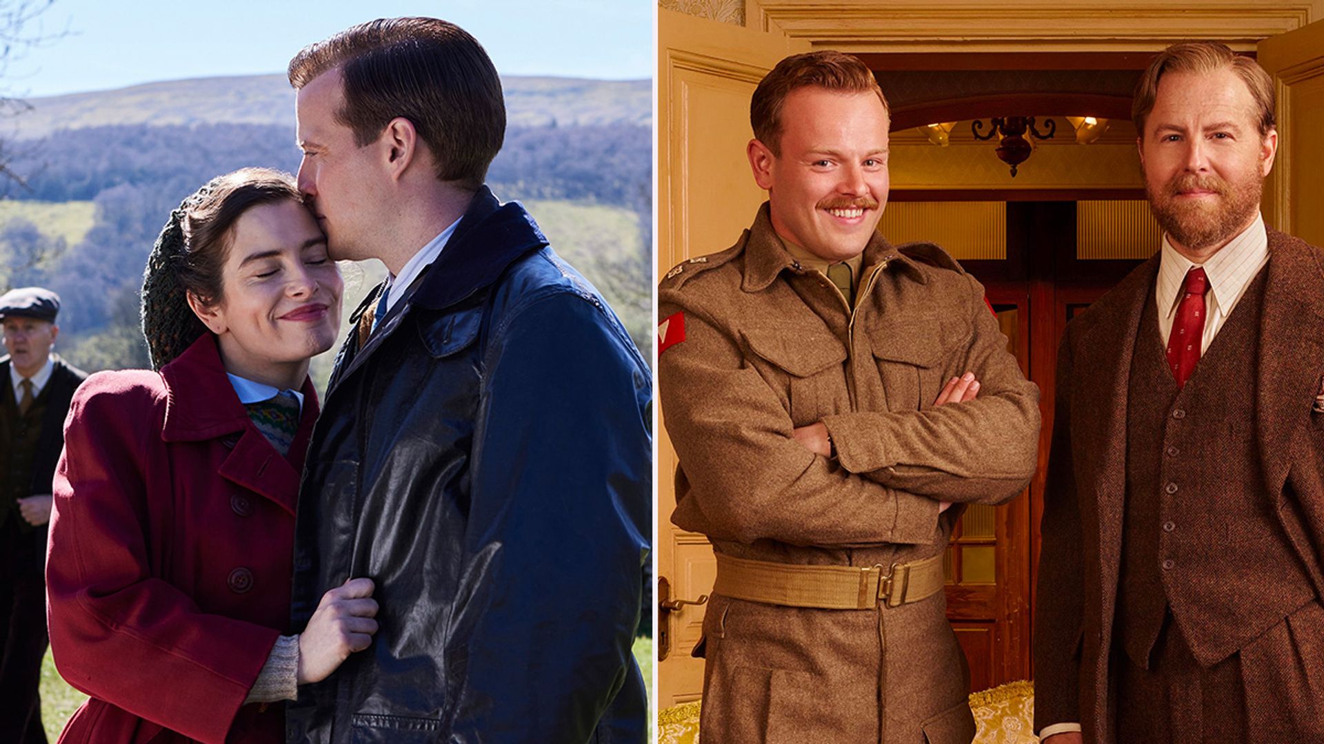Nicholas Ralph and Rachel Shenton, Callum Woodhouse and Samuel West in All Creatures Great and Small