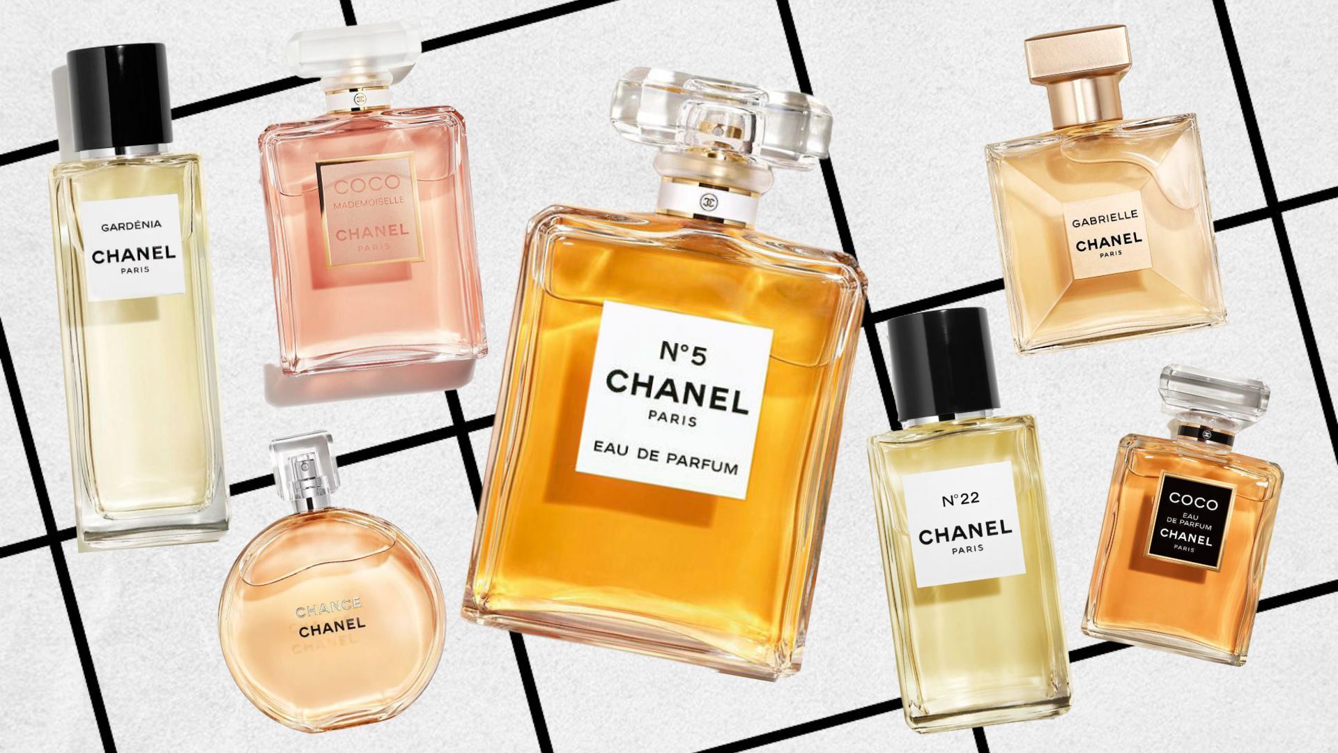 Assortment of Chanel perfumes 