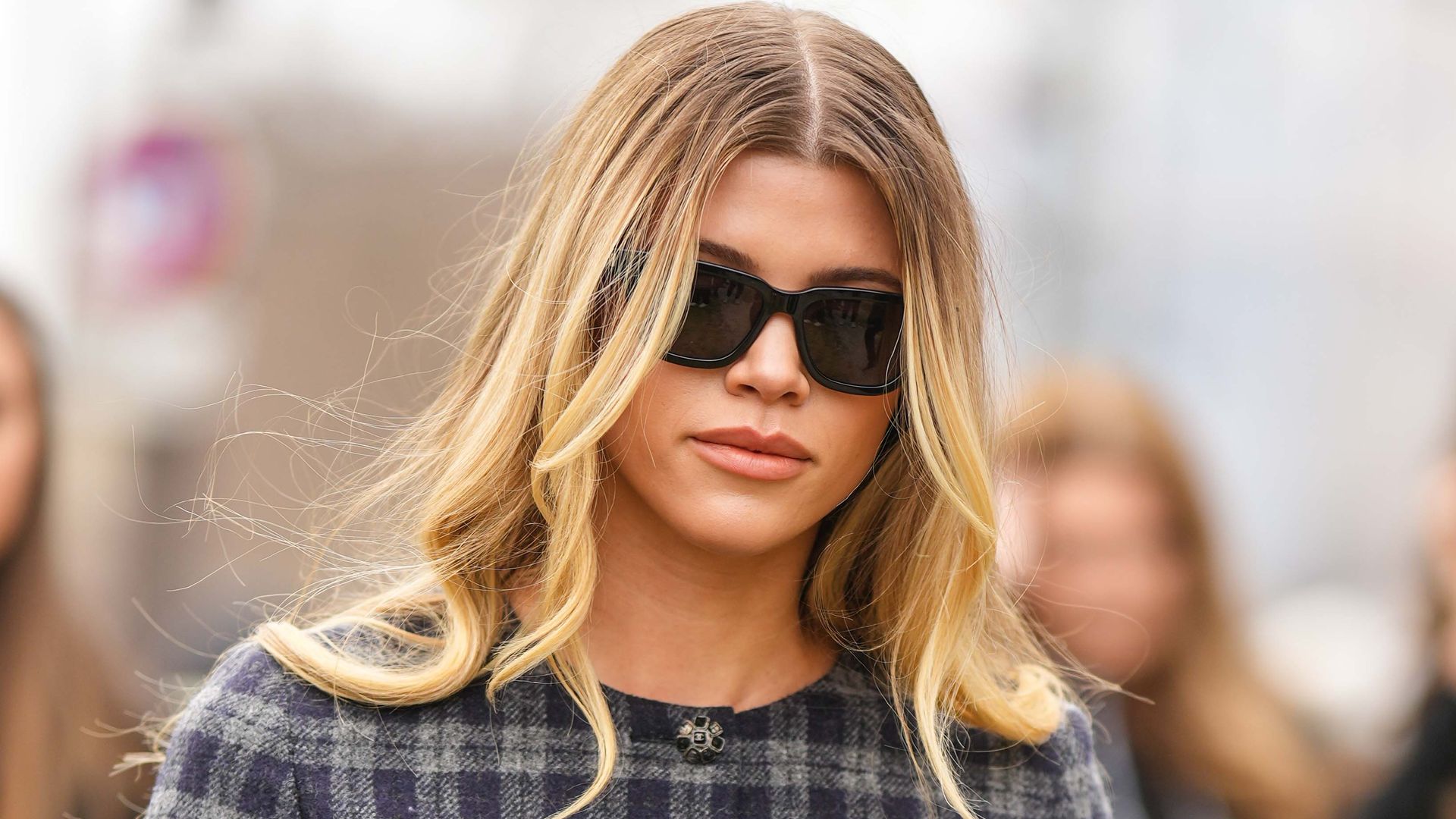 Sofia Richie wearing sunglesses outside Chanel, during Paris Fashion Week