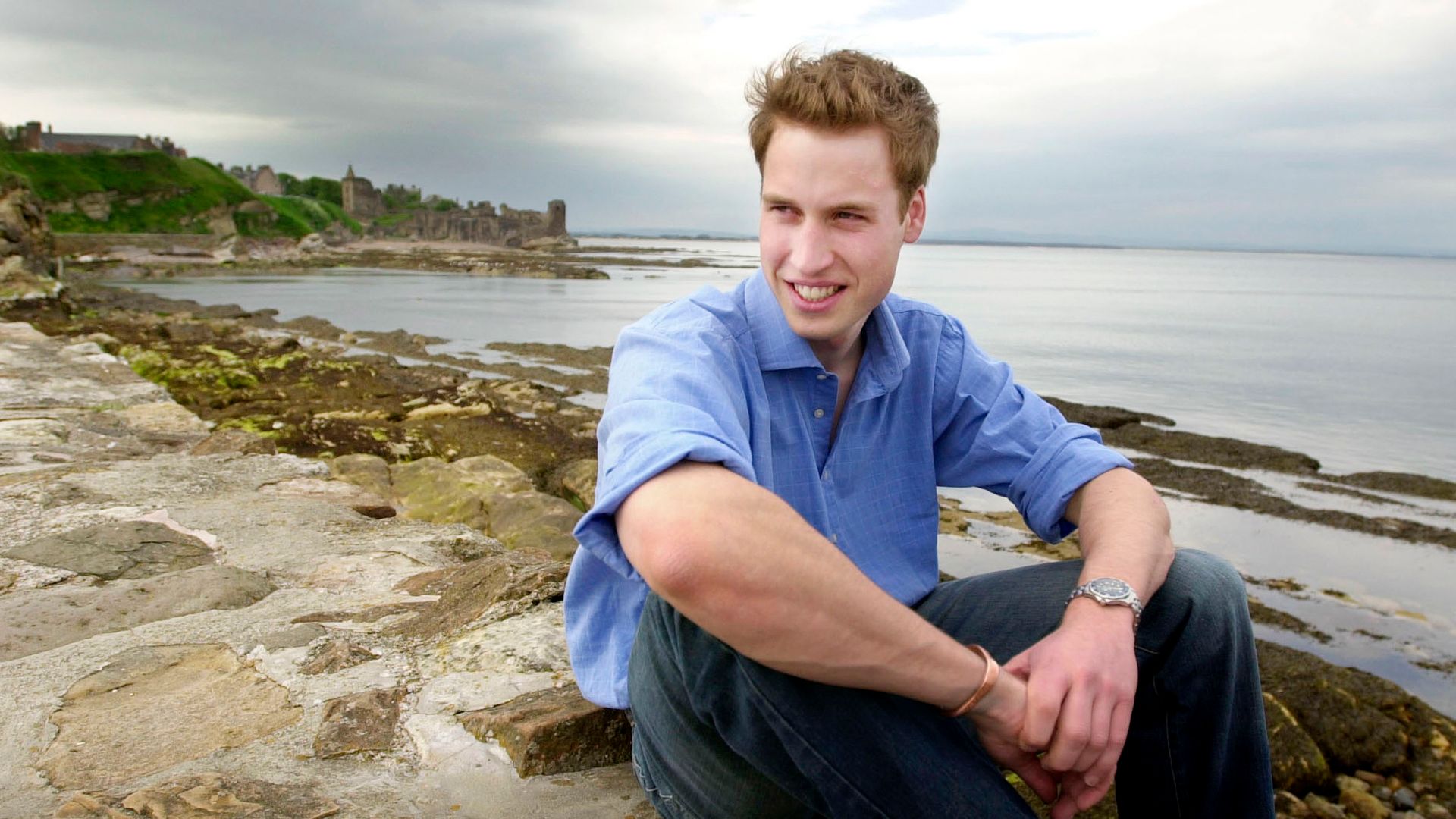 prince william posing by sea 