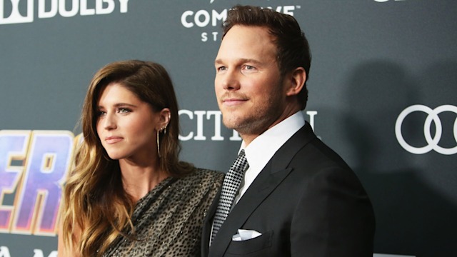 Katherine Schwarzenegger and Chris Pratt on the red carpet posing for photos attend the Los Angeles World Premiere of Marvel Studios' 