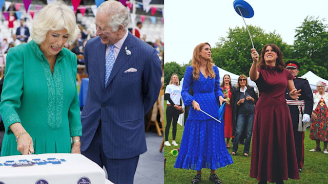 beatrice and eugenie join prince charles and camilla