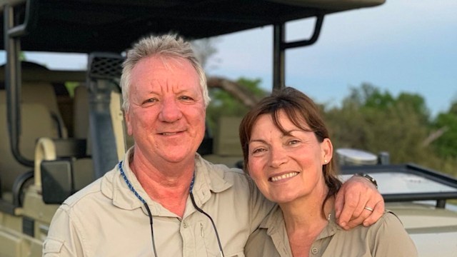 couple posing at safari