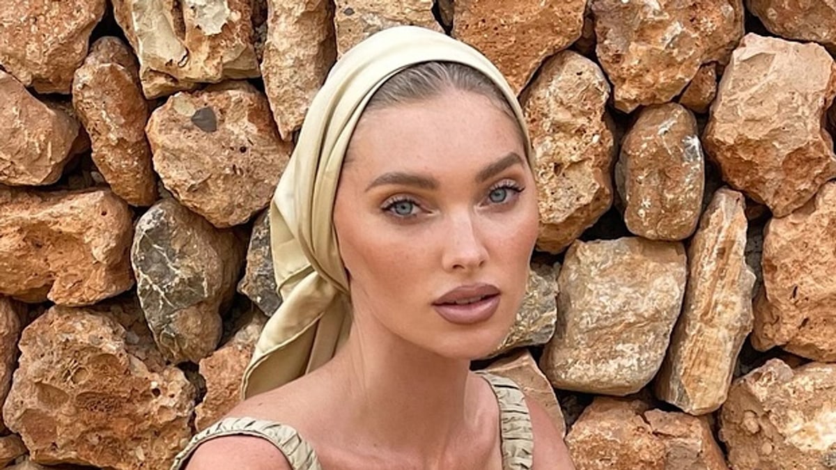 Elsa Hosk says it's a matchy-matchy mushroom summer in bubble skirt mini dress