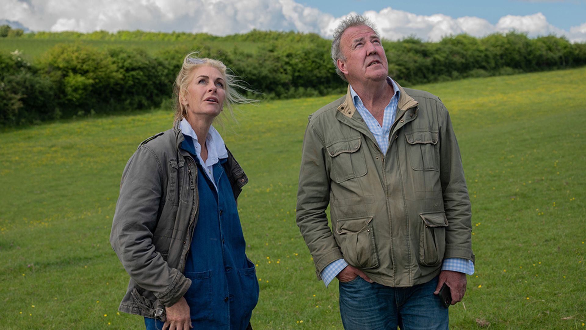 Lisa Hogan and Jeremy Clarkson in Clarkson's Farm