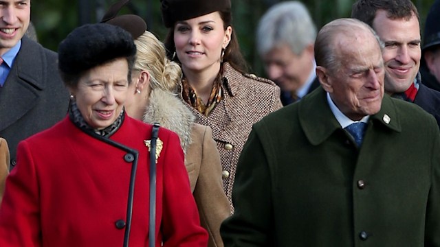 Princess Anne and Prince Philip walking together