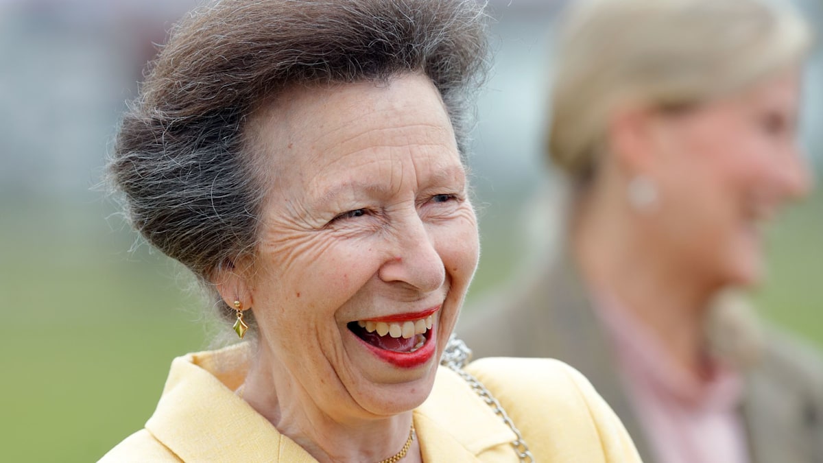 Princess Anne wears metallic lipstick to support Prince William