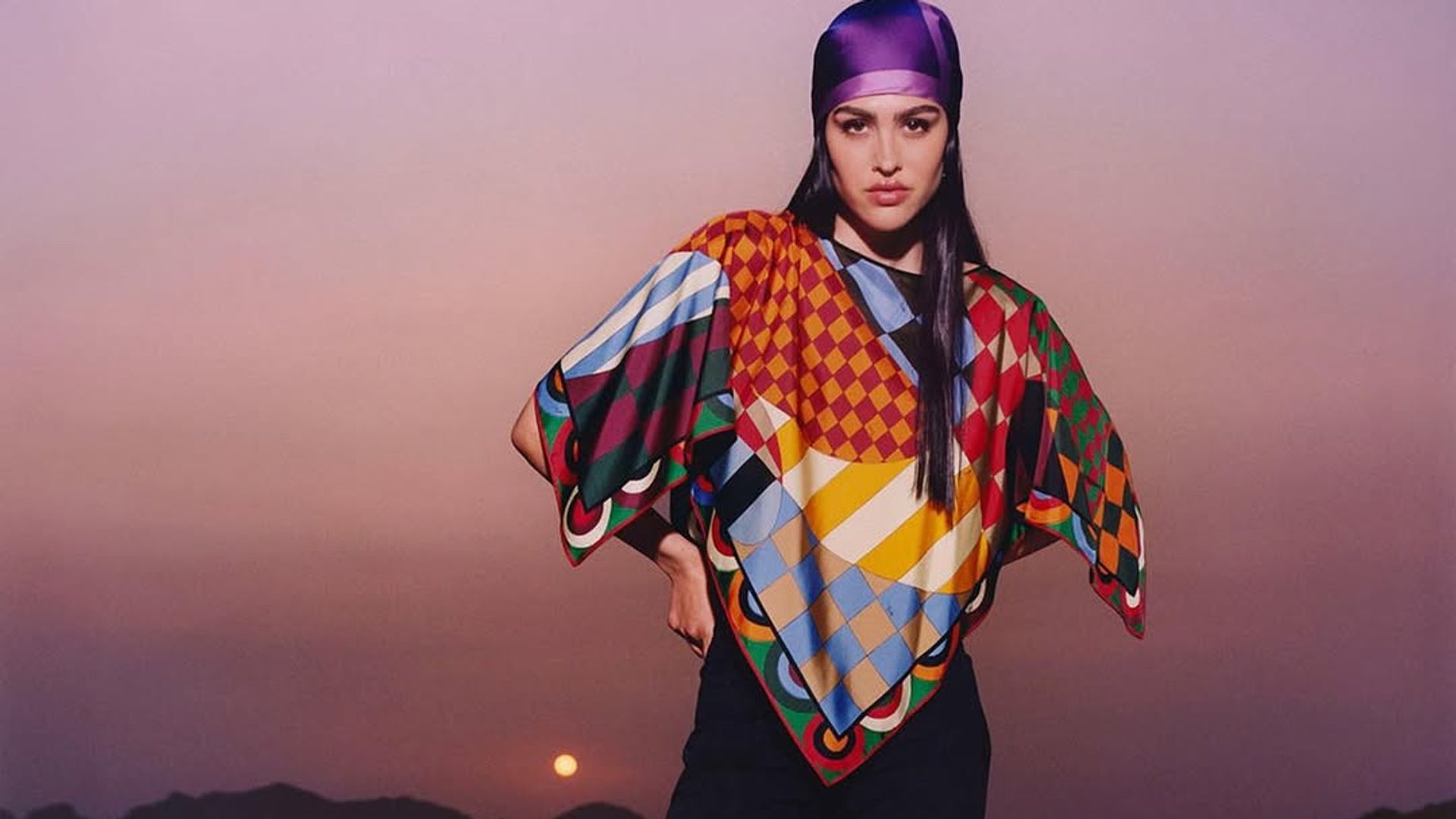 Pucci cape in rainbow silk