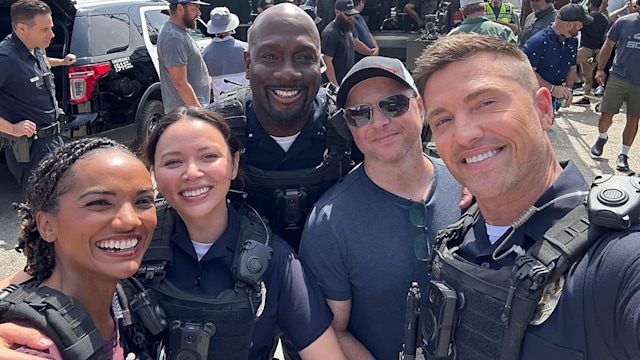 Mekia Cox, Melissa O'Neil, Richard T.Jones, Alexi Hawley and Eric Winter on set