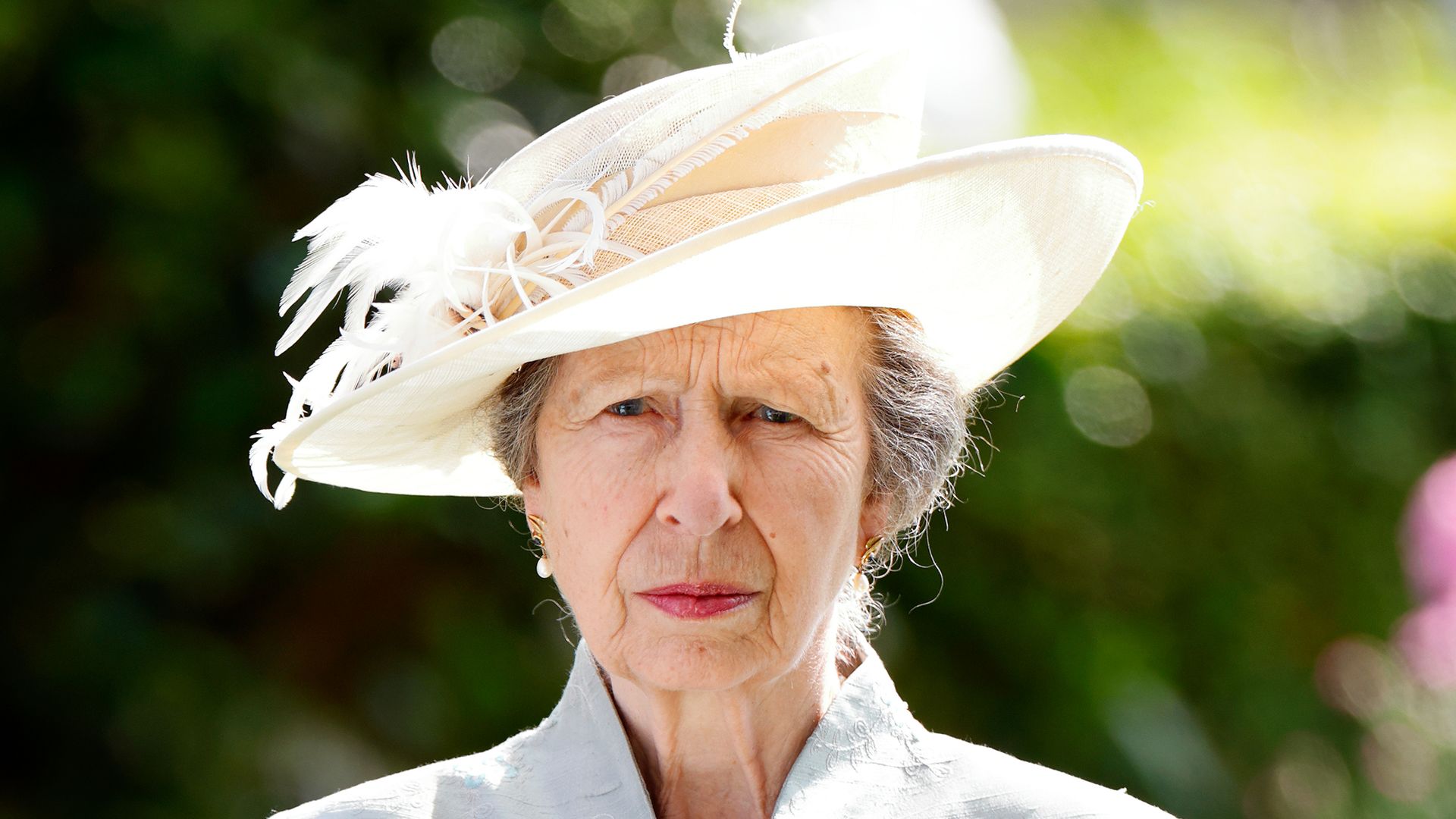 Princess Anne wearing hat at Ascot