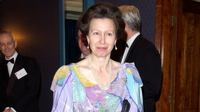 Princess Anne wearing a lilac dress at The Thomson International Financing Awards Dinner in 2004