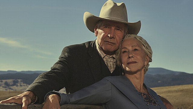 Harrison Ford as Jacob Dutton and Helen Mirren as Cara Dutton in 1923