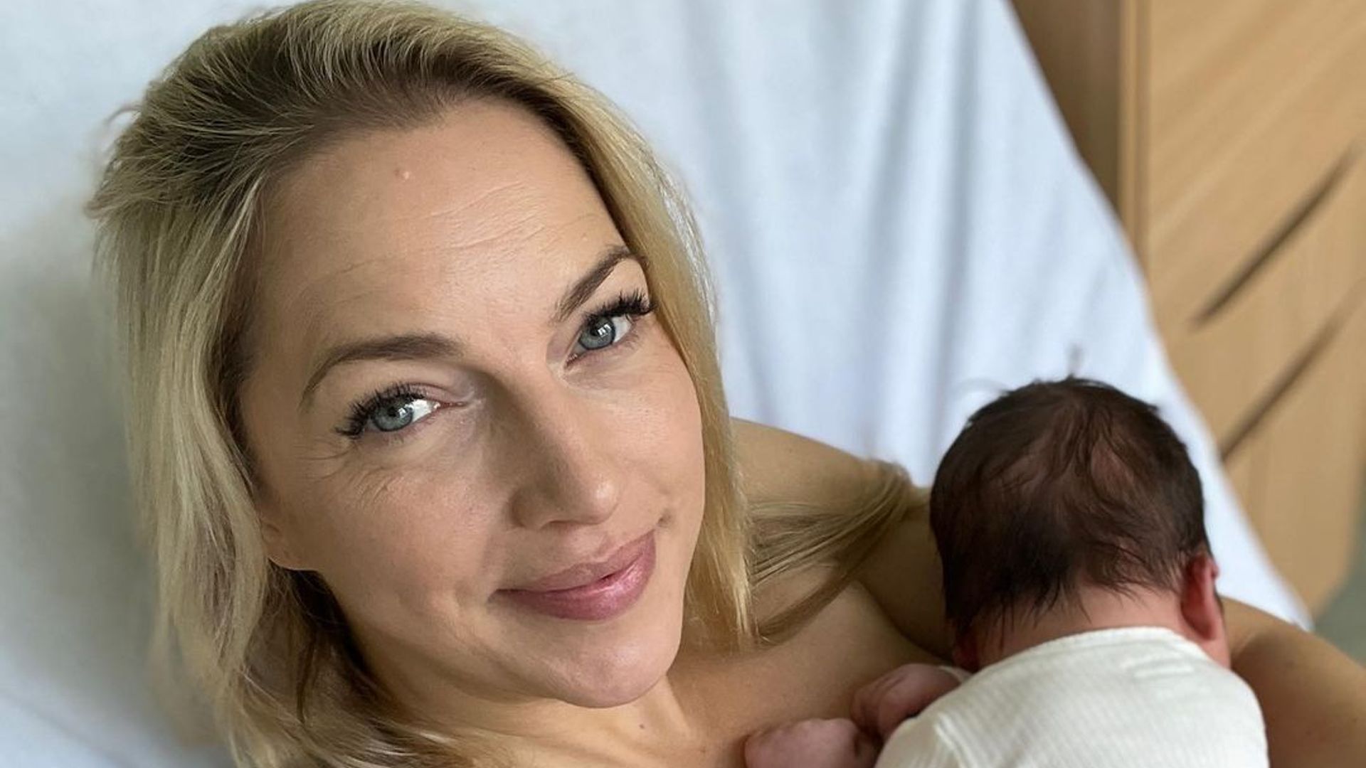 Emma Vardy welcomed her baby boy Jago Fionn in August 