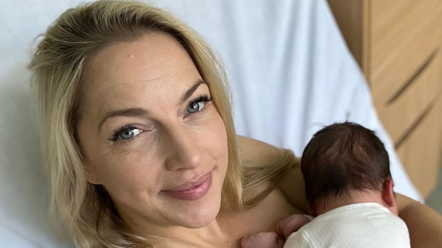 Emma Vardy welcomed her baby boy Jago Fionn in August 