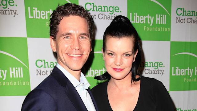 Actors Brian Dietzen and Pauley Perrette at Liberty Hill's Upton Sinclair Awards Dinner at The Beverly Hilton Hotel on April 23, 2013