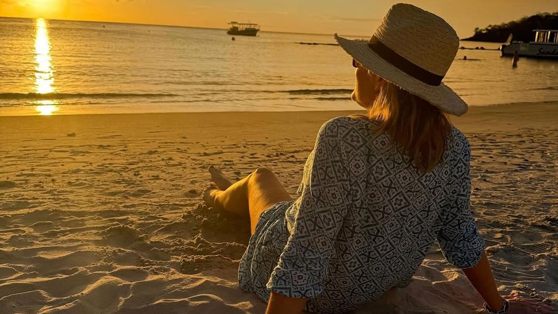 ruth langsford beach cover up sunset