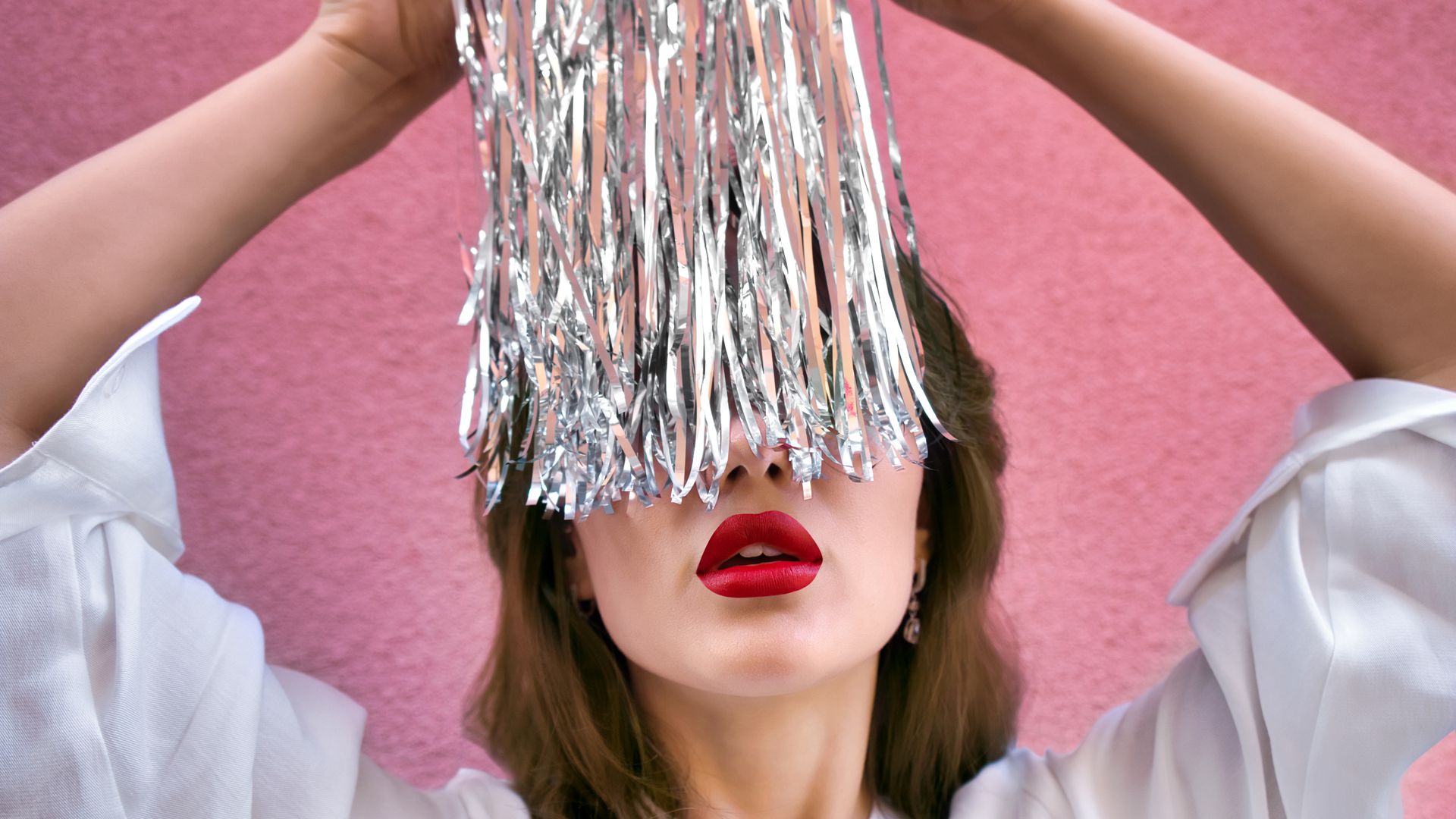 Macro,Portrait,Of,Girl,With,Big,Red,Lips,In,White