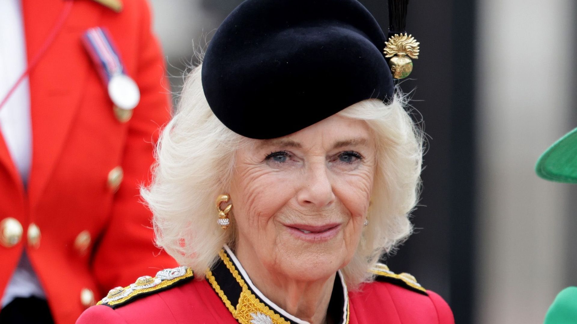 Queen Camilla's silk coat dress at Trooping the Colour has a very ...