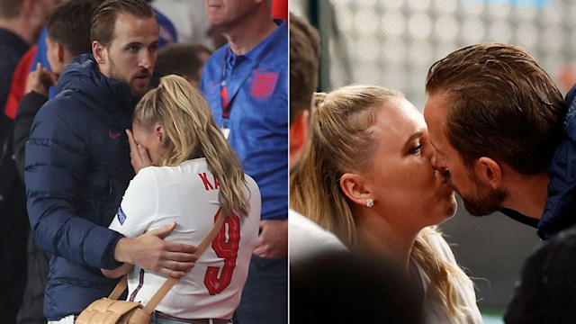 harry kane kissing wife