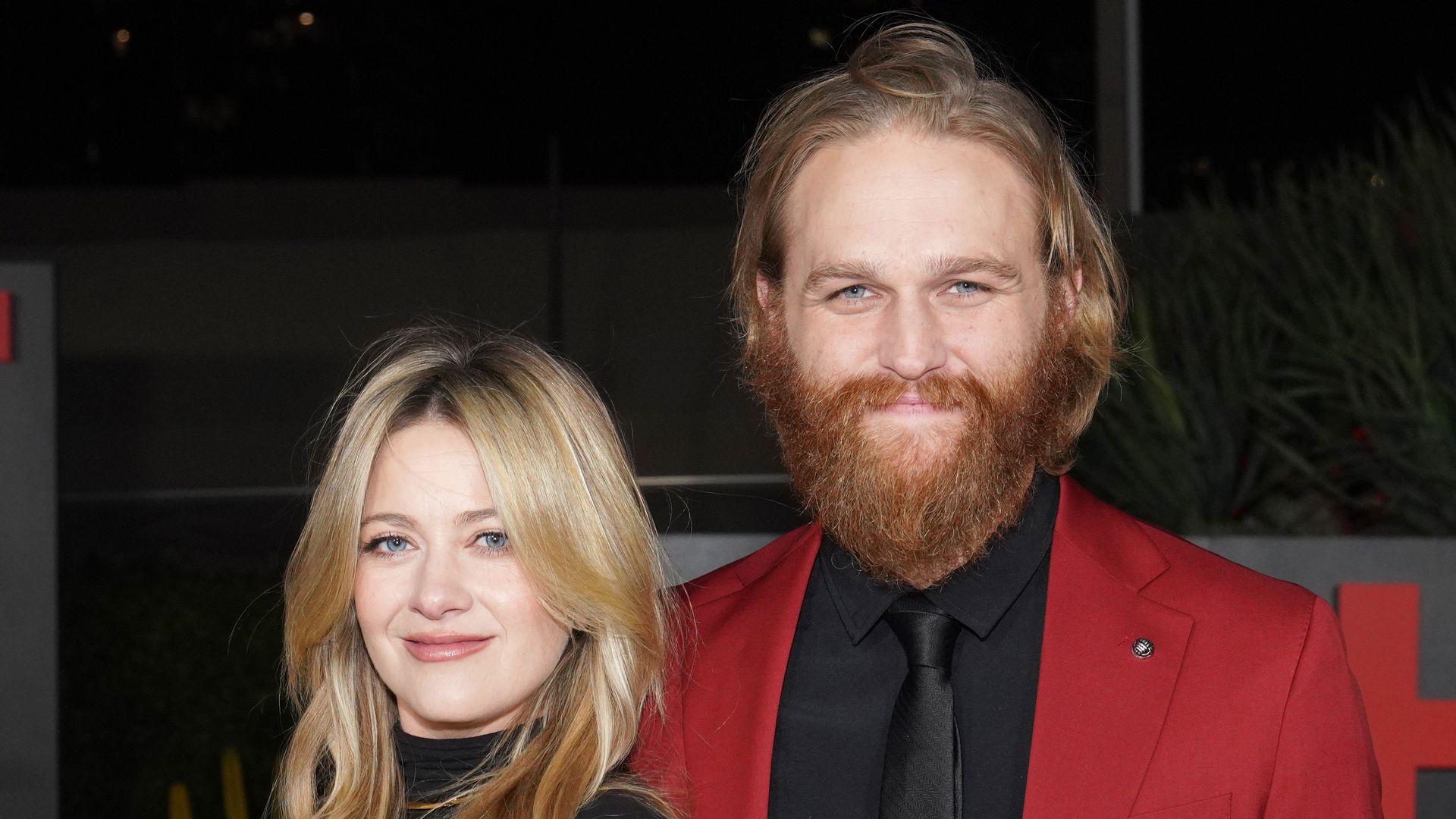 Meredith Hagner and Wyatt Russell attend the Los Angeles Premiere Of Universal Pictures' "Night Swim" at Hotel Figueroa on January 03, 2024 in Los Angeles, California. 