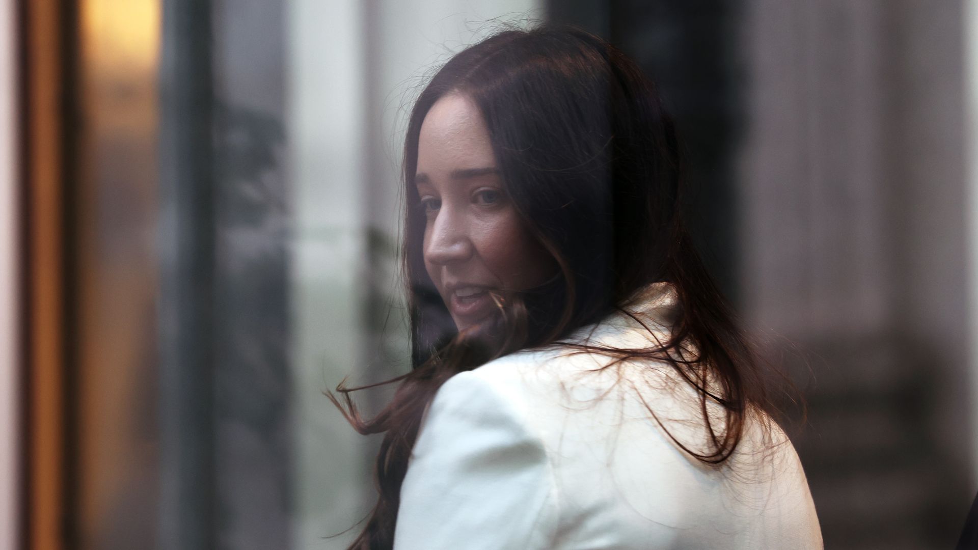 Charlie Javice arrives for her sentencing at court on September 29, 2025 in New York City. Javice was convicted of defrauding JPMorgan Chase out of $175 million through her college financial-aid platform, Frank