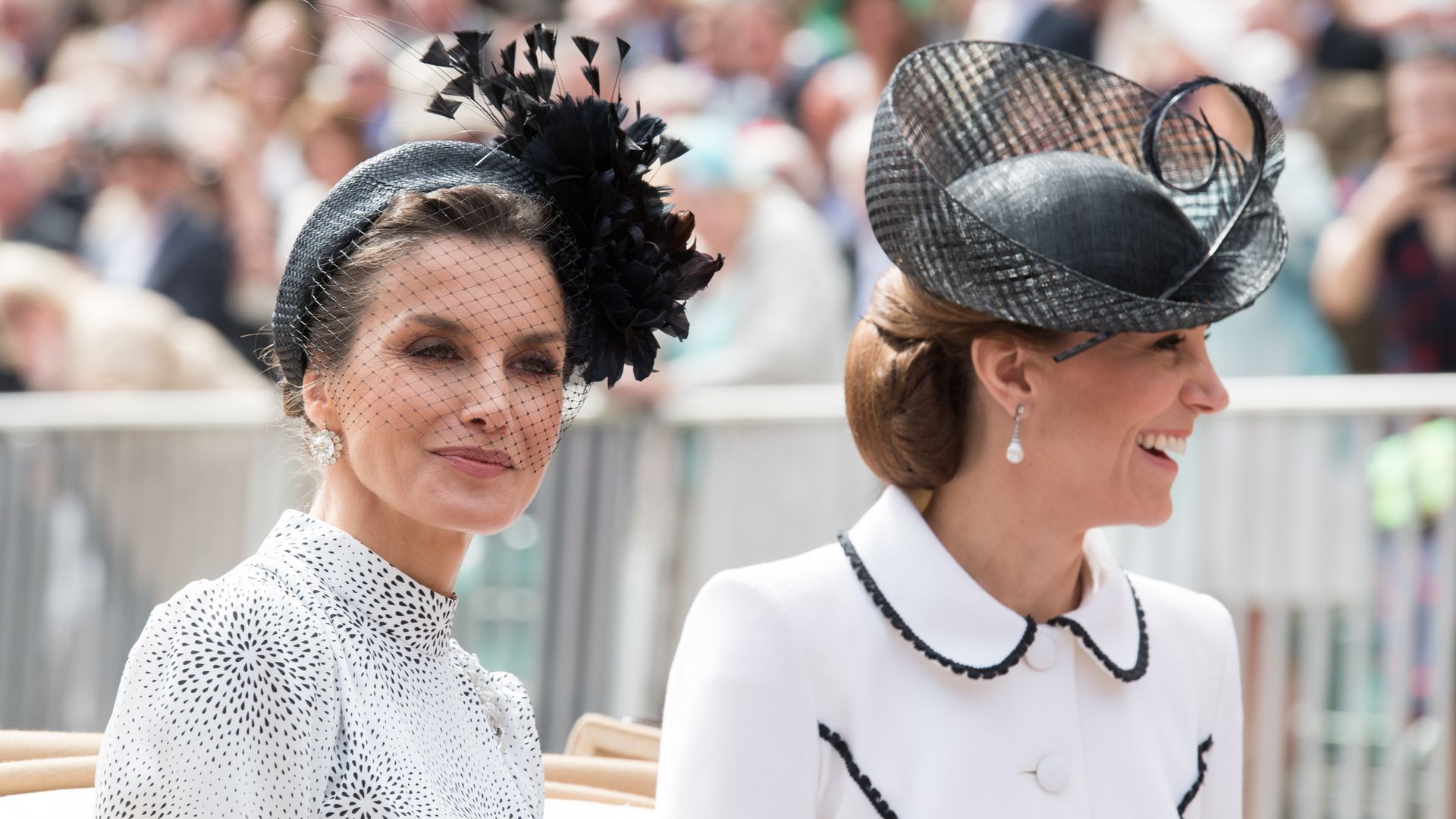kate and letizia in black and white