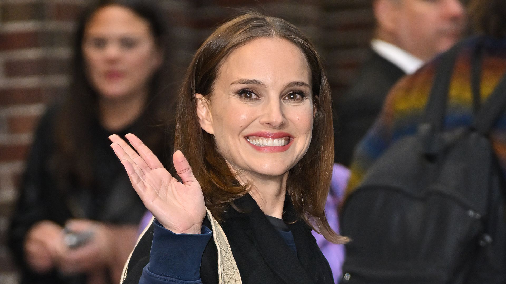 Natalie Portman leaves "The Late Show With Stephen Colbert" at the Ed Sullivan Theater on May 21, 2025 in New York City. 