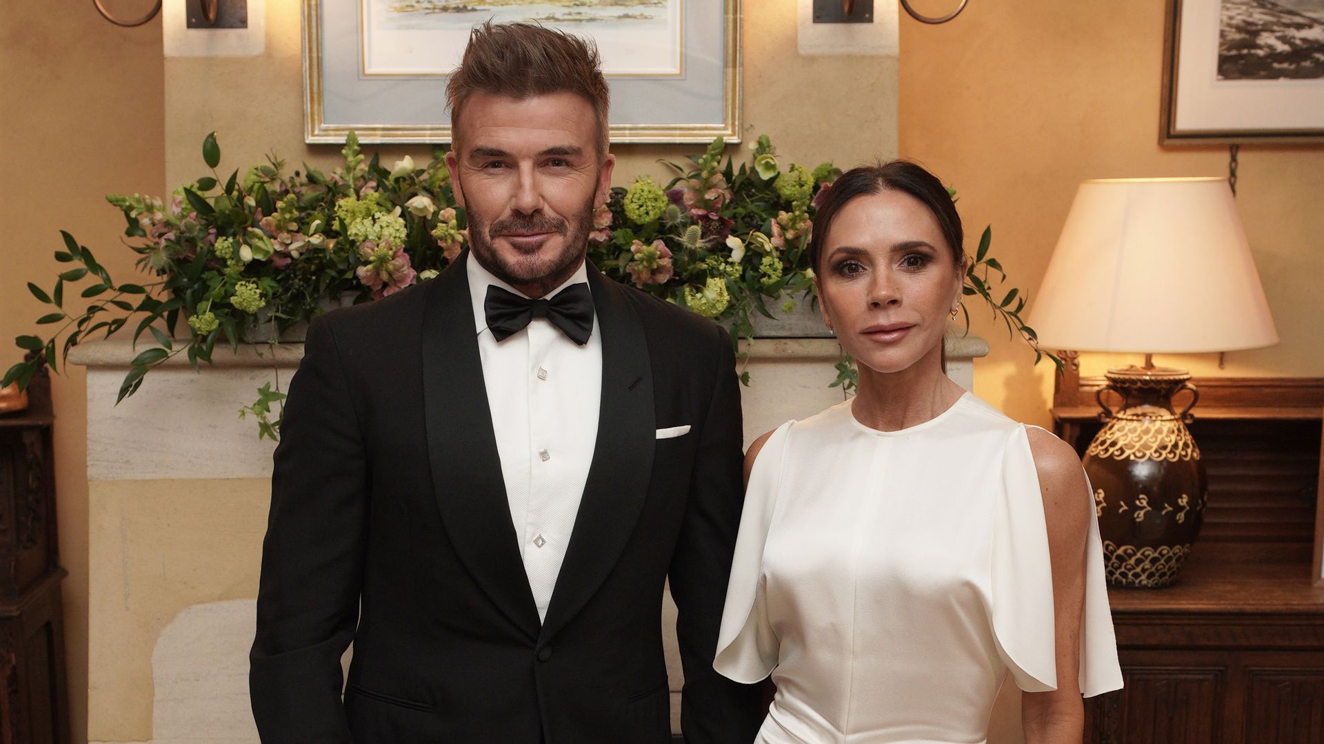 David Beckham and Victoria Beckham attend a dinner at Highgrove Gardens