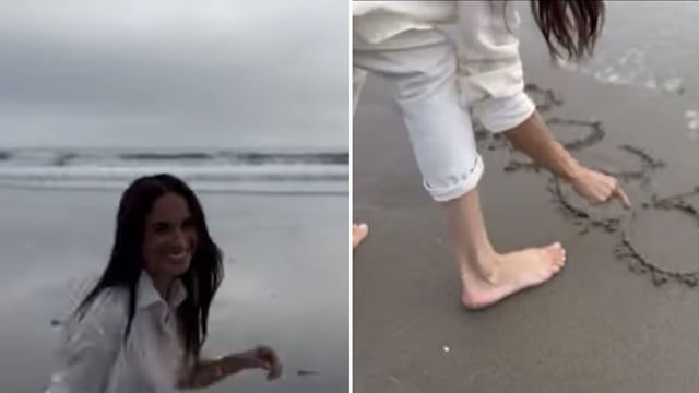 Meghan Markle on a beach in Montecito