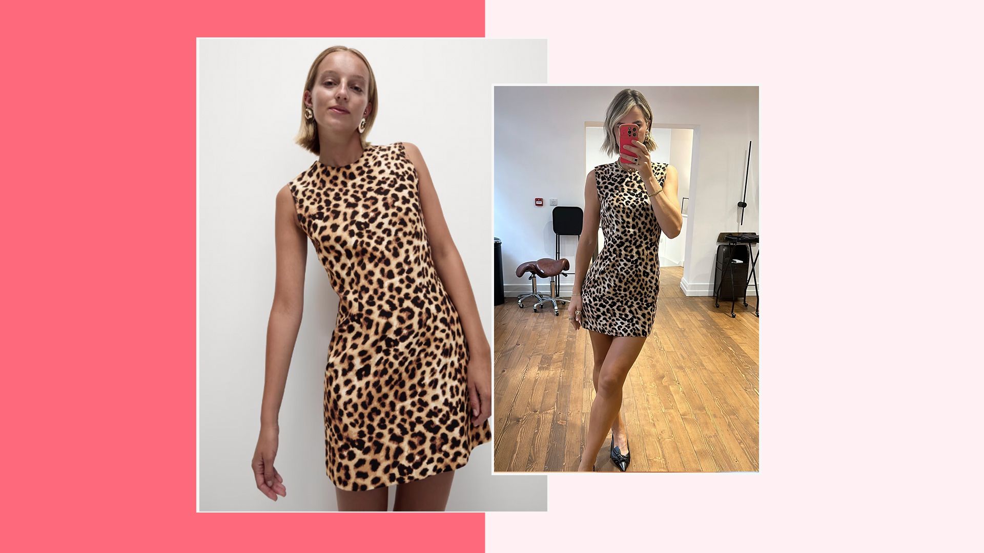 Marks and spencer red animal print dress best sale