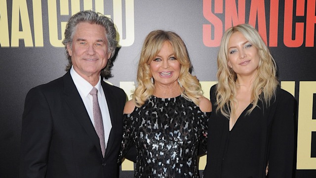 WESTWOOD, CA - MAY 10:  Actor Kurt Russell, actress Goldie Hawn and actress Kate Hudson arrive at the Los Angeles Premiere "Snatched" at Regency Village Theatre on May 10, 2017 in Westwood, California.  (Photo by Jon Kopaloff/FilmMagic)