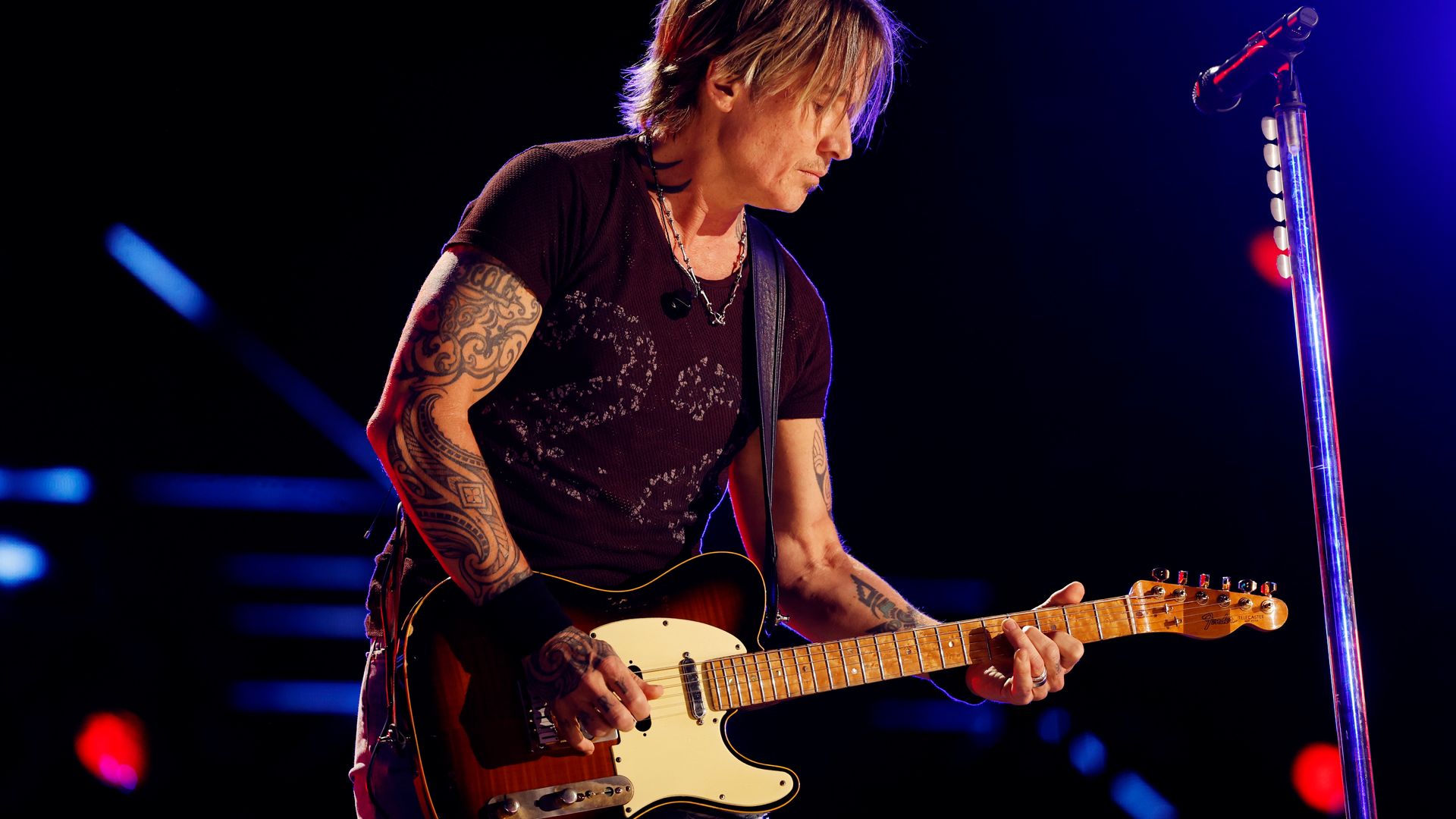 Keith Urban performs onstage during the 2024 CMA Music festival at the Nissan Stadium on June 08