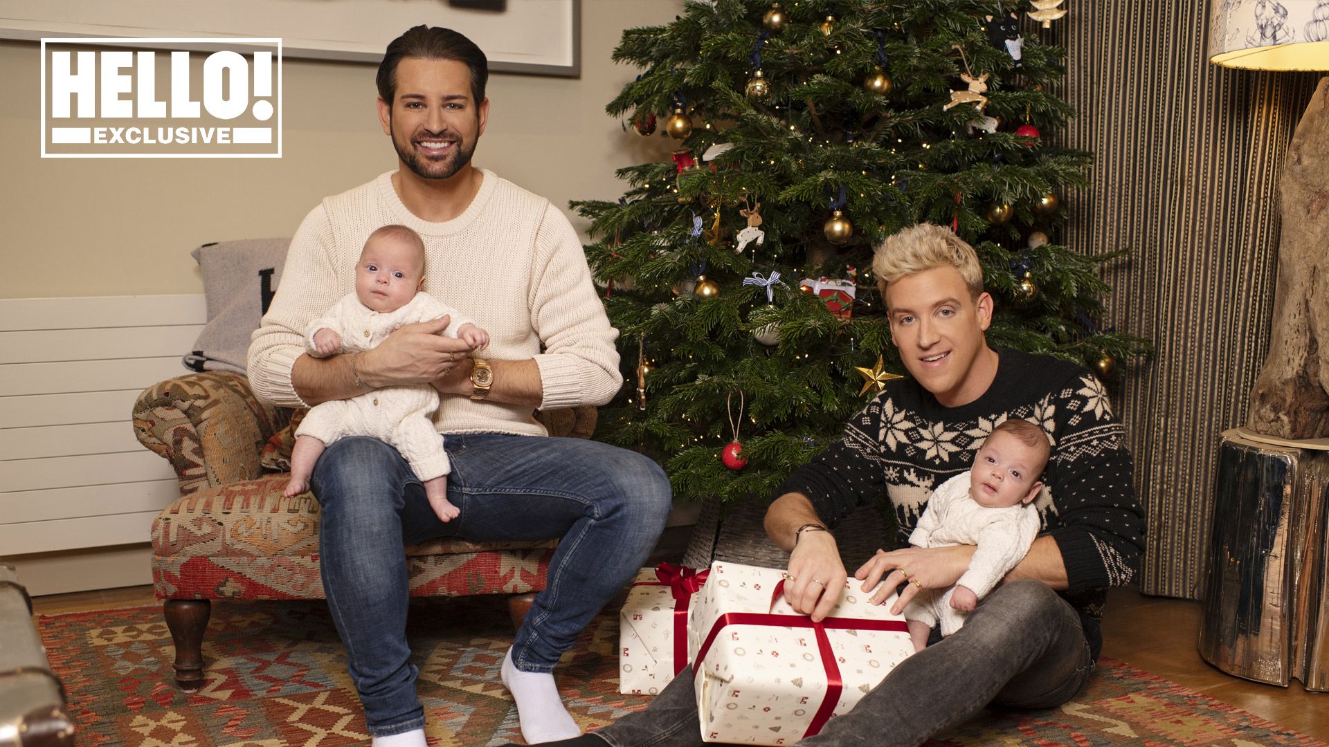 Ollie and Gareth Locke-Locke celebrate Christmas with their children